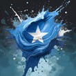 Somalia flag paint liquid explosion on isolated background , generated by AI