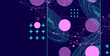 © Alex - Template for science and technology presentation. Wireframe waves. Plexus style background.