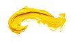 © David Kreuzberg - twisted yellow paint brush stroke isolated on white or transparent png