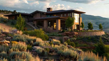 Canvas Print - beautiful Utah home design, exterior view