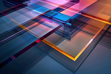 Wall Mural - close up horizontal image of colourful transparent glass layer shiny background