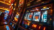 Slot Machines Close-ups: A detailed photo of the display screen of a slot machine