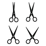 Fototapeta Dinusie - Scissors icon set. Scissors cut vector illustration