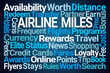Airline Miles Word Cloud on Blue Background