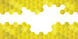 Honeycomb hexagon isolated on white background. Vector illustration. Yellow hexagon pattern look like honeycomb