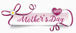 Paper Banner Purple Ribbon Happy Mothers Day