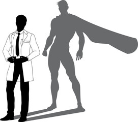 Wall Mural - Superhero Scientist Super Hero Shadow Silhouette