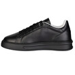 Classic Black Leather Sneaker, Isolated in White Bacground.