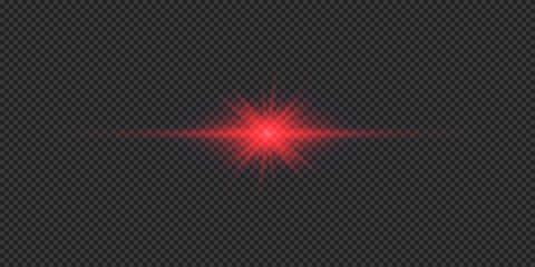 Wall Mural - red horizontal light effect of lens flares