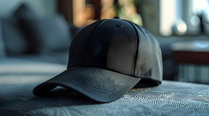 A sporty and performance-oriented cap mockup on a solid gray background, highlighting its breathable fabric and moisture-wicking technology, all photographed in high-definition to convey its athle