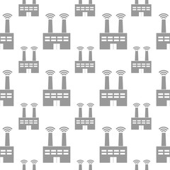 Poster - Smart factory icon seamless pattern isolated on white background