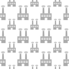 Poster - Smart factory icon seamless pattern isolated on white background