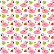 Summer floating with Flamingo inflatable float rubber ring. Seamless pattern. Vector illustration.