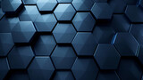 Fototapeta Perspektywa 3d - Hexagonal dark blue background texture. 3d illustratio