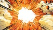 © Vahram - Boom and explosion effect comic style with white quote box for copy space text
