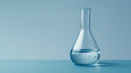 Canvas Print - An Erlenmeyer Conical Flask With Solution In A Chemistry Laboratory.
