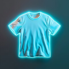 Wall Mural - neon light effect blank tshirt mockup product.