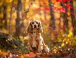 © Bionic - Majestic Cocker Spaniel sitting gracefully in lush forest landscape