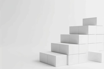 Wall Mural - Stairs and balls - 3D render illustration. Beautiful simple AI generated image in 4K, unique.