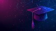 © volga - Futuristic digital graduation concept with virtual mortarboard