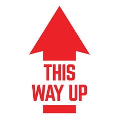 Canvas Print - This way up packaging sign. Delivery shipping sticker vector.