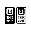 © hilda - This way up packaging sign. Delivery shipping sticker vector.