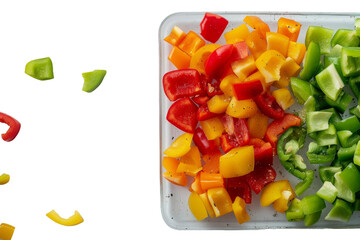 Wall Mural - Plastic Container Filled With Cut Up Vegetables