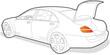 © Superb Pixel - 승용차 자동차 트렁크 오픈 라인 드로잉 일러스트Passenger car car trunk open line drawing illustration
