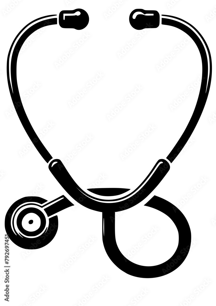 Image vectorielle Stock Stethoscope Heart Rhythm SVG, Medical Svg ...