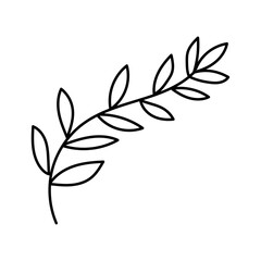 branch with leaves in doodle style.