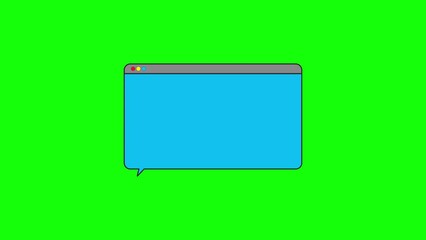 Blank pop up window isolated on blue and green screen background