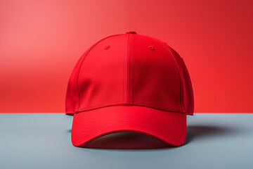 Wall Mural - A stylish red baseball cap perfect for a day out in the sun black baseball cap Shirt Mockup for Product Design logo Placement and Branding concept