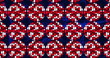 Image of circles with red and white squares over navy background