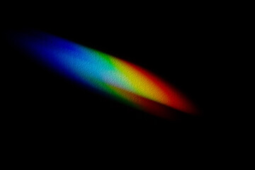 Wall Mural - Rainbow reflective colorful sunlight on textured surface of wall. Dispersion and refraction of light.