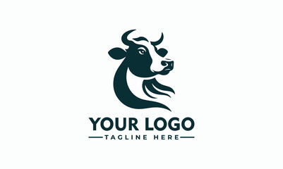 Wall Mural - Simple Cow Farm Logo vector logo design cow logo vector template Logo for Business Identity