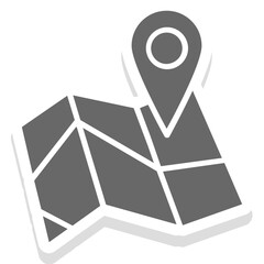 Sticker - Gps Map Icon in Sticker Style