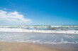Landscape of beach, sea, sky and sand