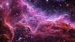 An intricate network of glowing tendrils stretches across the cosmic expanse in this closeup of a grand nebula pulsating with energetic bursts of pink and purple light. .