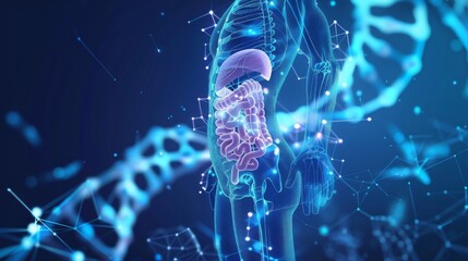 Wall Mural - an illustration of the molecule body of human dna eps10