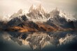 Symmetrical Reflection of Himalayan Mountain Range in Water
