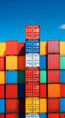 Container, logistics import and export and transportation industry background