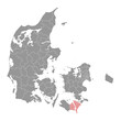 Guldborgsund Municipality map, administrative division of Denmark. Vector illustration.