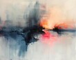Capture the essence of survival through an abstract oil painting, showcasing a dramatic long shot Use unexpected camera angles to add depth and intrigue, Magazine Photography aesthetics