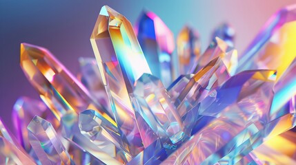Wall Mural - A close up of a bunch of colorful crystals