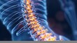 showing human spine or vertebral column with intervertebral disks AI generated