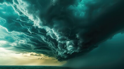 Wall Mural - A storm cloud looming on the horizon, symbolizing the brewing tempest of inner turmoil.