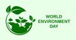 world environment day and the green world of environmentally friendly cities Help save the world concept The concept of protecting the world's environment Vector illustration