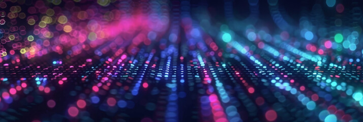 blur binary data background. Concept for big data, deep machine learning, artificial intelligence. blue data tranfer business technology background. virtualization, futuristic,banner