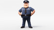 3D animated policeman standing and smiling. Generative AI