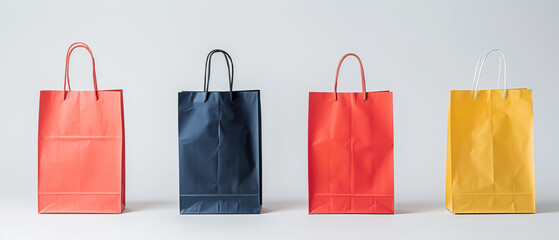 colorful paper bag on white background